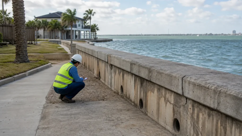 Seawall and Bulkhead Warning Signs Around Corpus Christi — local foundation service assessment in Corpus Christi, Texas